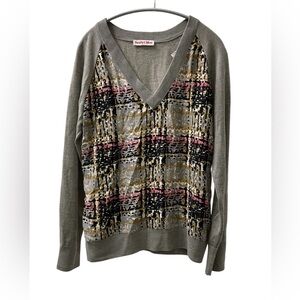 See By Chloe Grey Wool V Neck Sweater